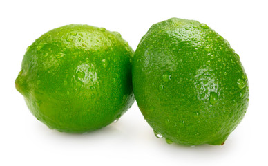 Fresh lime on white background