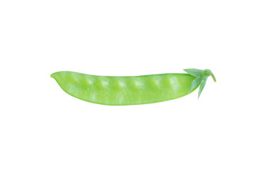 Sugar Pea, Snow peas isolated on white background with clipping path.