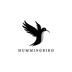 hummingbird vector black logo design