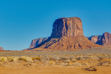 Majestic rock formation in the Manoment Valley National Park in winter