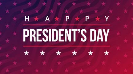 Happy Presidents Day. American style holiday banner with text
