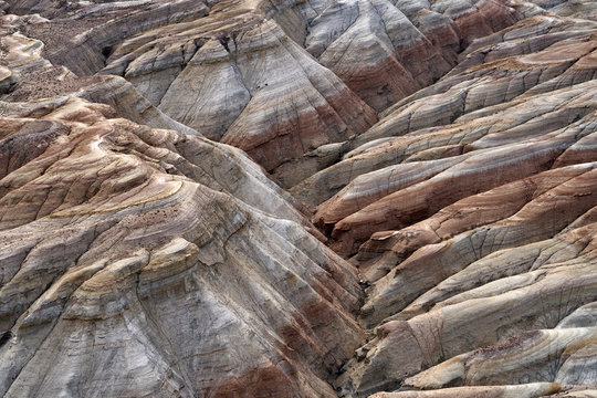 Aktay mountains, the aerial shot was taken in Kazakhstan from a plane