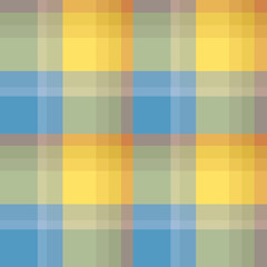 Seamless pattern in stylish discreet yellow, blue and green-grey colors for plaid, fabric, textile, clothes, tablecloth and other things. Vector image.