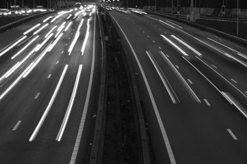 traffic on the highway A10 Amsterdam at night