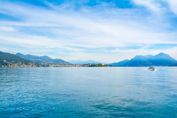 Sunset landscape of Lake Maggiore, Italy