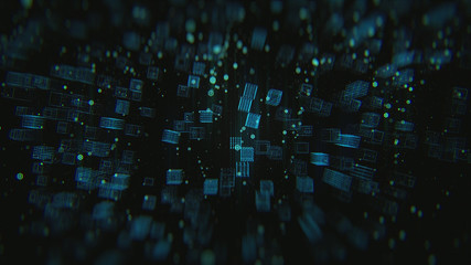 Abstract polygonal space dark background with connecting dots and lines. Connection structure. Science, Futuristic  background. 3d render.