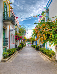 Fototapeta na wymiar Street in Beautiful Puerto de Mogan on Gran Canaria, Spain