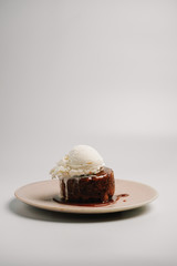 Homemade Sticky Toffee Pudding with Vanilla Ice Cream