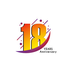 18 Years Anniversary Template Design