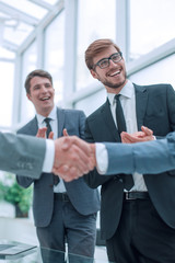close up. business handshake of business people