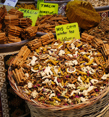 winter tea, mixed herbal tea,spices in the market