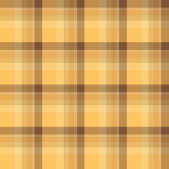 Seamless pattern in stylish discreet light and dark yellow and brown colors for plaid, fabric, textile, clothes, tablecloth and other things. Vector image.