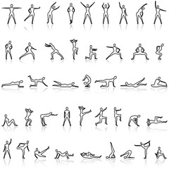 Health Fitness sport icons sets.