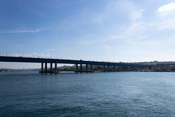 Fototapeta na wymiar Halic bridge was built in 1974. Length 995m width 32m.