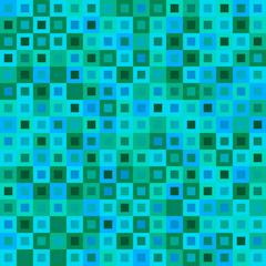 Bright design of light blue intersecting squares and pastel blocks.