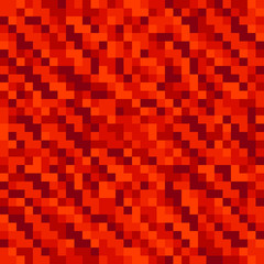 Fototapeta premium Bright mosaic of red intersecting squares and dark blocks.