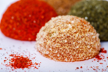 homemade sugar candies isolated on white background