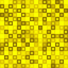 Strict mosaic of gold intersecting squares and yellow blocks.