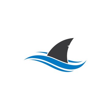 Shark fin logo template vector icon illustration