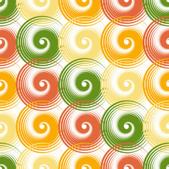Spiral swirls complicated seamless pattern vector design.