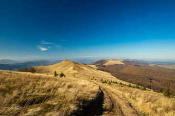 Carpathian mountains Ukrainian highland scenic landscape nature environment view clear weather day time autumn season horizon background space