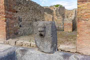 Italy, Pompeii, archaeological area, remains of the city buried by the eruption of ashes and rocks...