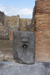Italy, Pompeii, archaeological area, remains of the city buried by the eruption of ashes and rocks...