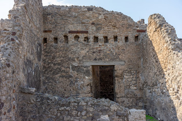 Italy, Pompeii, archaeological area, remains of the city buried by the eruption of ashes and rocks of Vesuvius in 79.