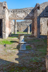 Italy, Pompeii, archaeological area, remains of the city buried by the eruption of ashes and rocks...