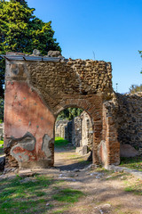 Italy, Pompeii, archaeological area, remains of the city buried by the eruption of ashes and rocks...