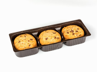 Chocolate cookies isolated on white background