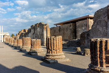 Italy, Pompeii, remains of the city buried by the eruption of ashes and lapilli of Vesuvius in 79.