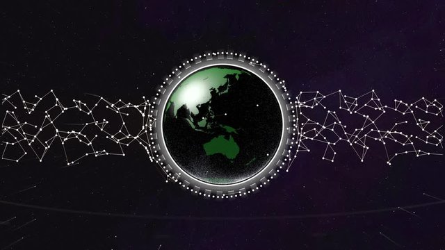 Birth of beautiful green planet inside a plexus capsule, living of this planet and then disappearing.