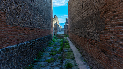 Italy, Pompeii, remains of the city buried by the eruption of ashes and lapilli of Vesuvius in 79.