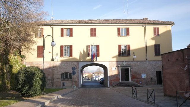 Sarmato, the catle, Italy, the City Hall next to the casle