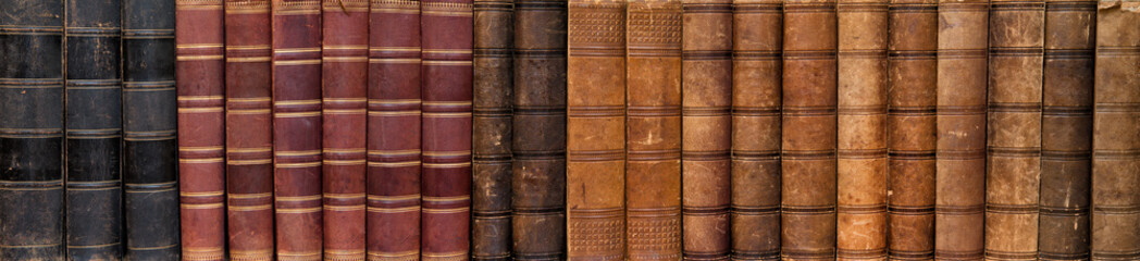 Long row of antique books