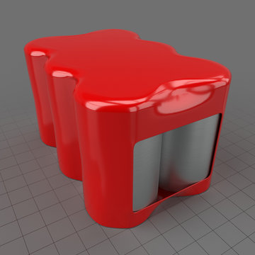 Pack of six soda cans