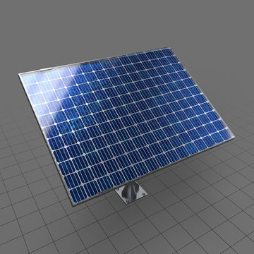 Solar panel on pole stand