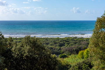Italy, Cuma, view of the sandy coast