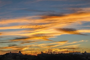 sunset over the city