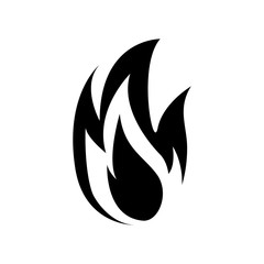 Fire flame icon isolated on white background.