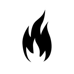 Fire flame icon isolated on white background.