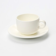 empty white coffee cup on white background