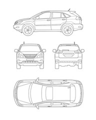 56 SUV 四面図_テクニカルイラスト