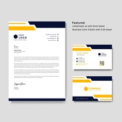 Professional creative letterhead and business card vector template
