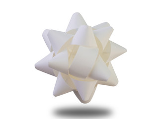 white  bow on white background. (clipping path)