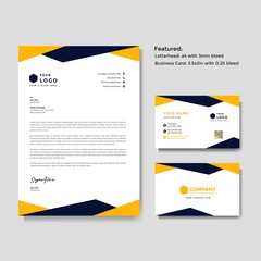 Professional creative letterhead and business card vector template