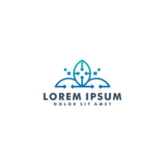 Green technology logo design vector illustration