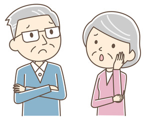 老夫婦　悩む