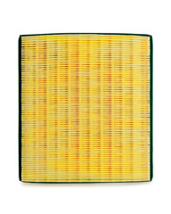 yellow air filter for car engine, isolated on white